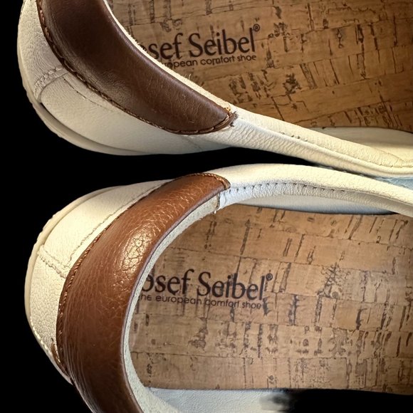 Josef Seibel Kim Comfort Shoes Size 6 Cork Insoles Lace-ups White Leather EUC - Picture 9 of 12